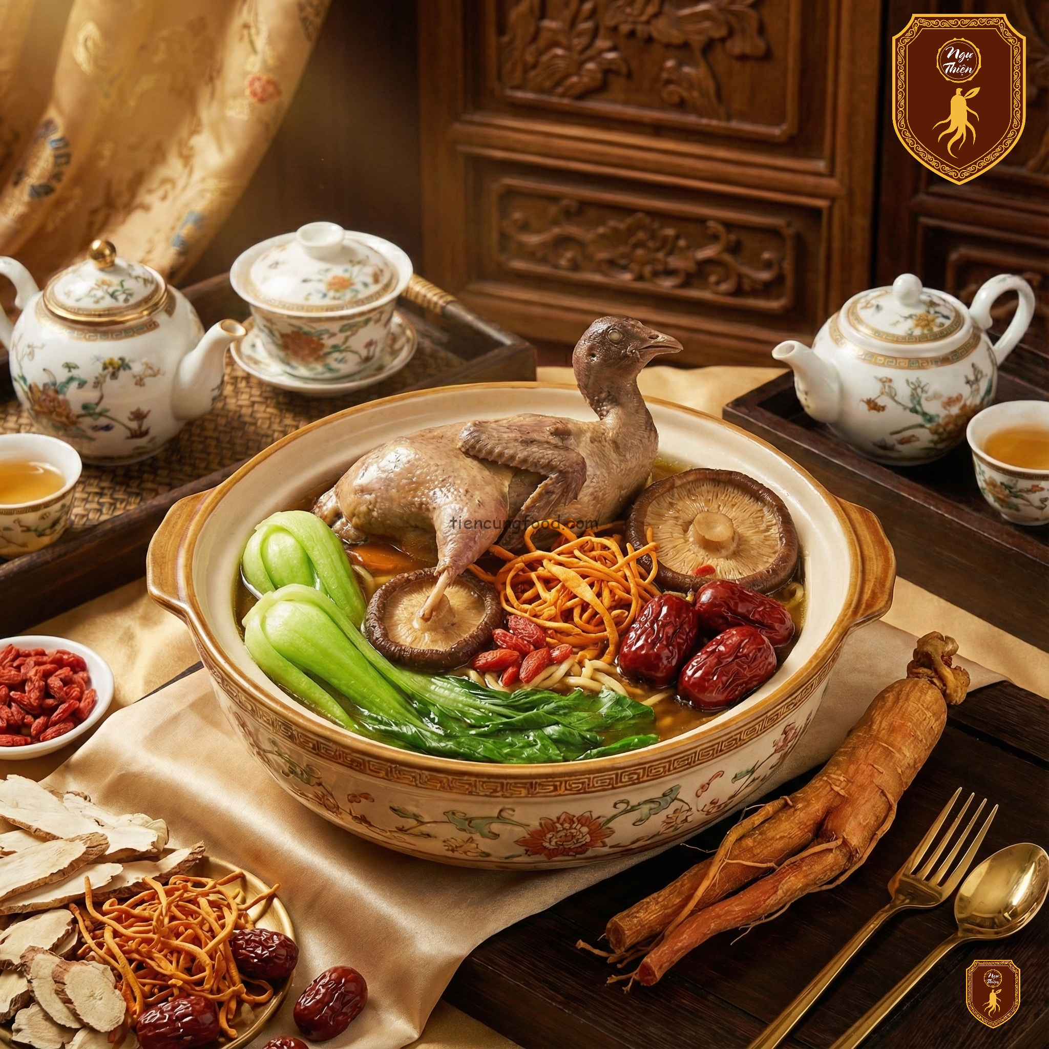 mì tiềm chim cút