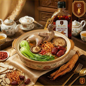 🥚🍲 Combo 1: Mì Chim Cút Hầm Hồng Sâm + Nước Hồng Sâm 330ml